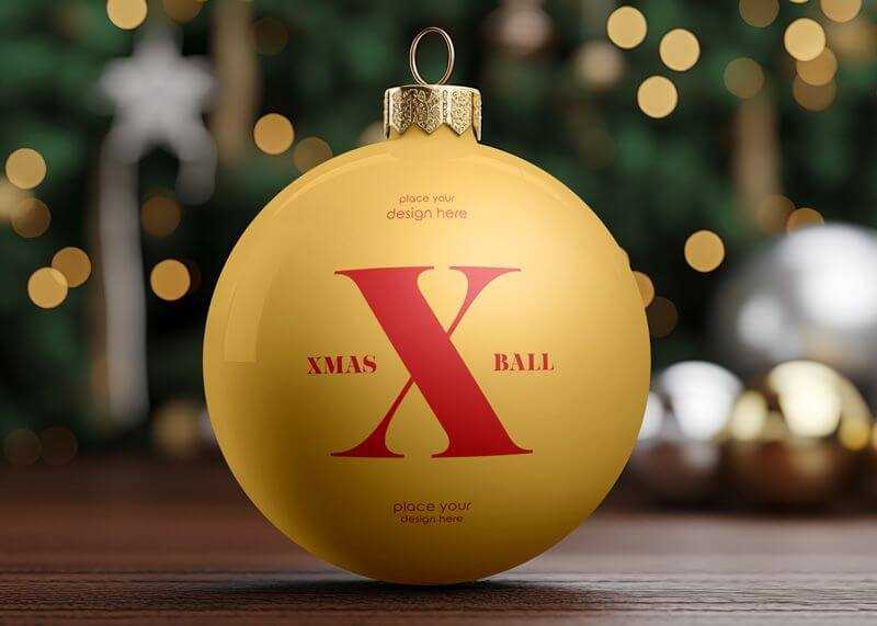 Free Christmas Ball Mockup PSD 2023