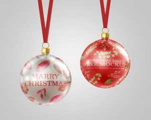 Free Christmas Ball Mockup PSD