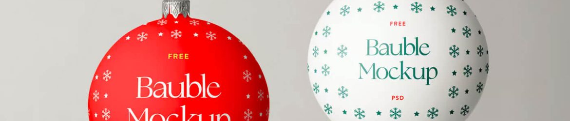 Free Christmas Bauble Mockup PSD