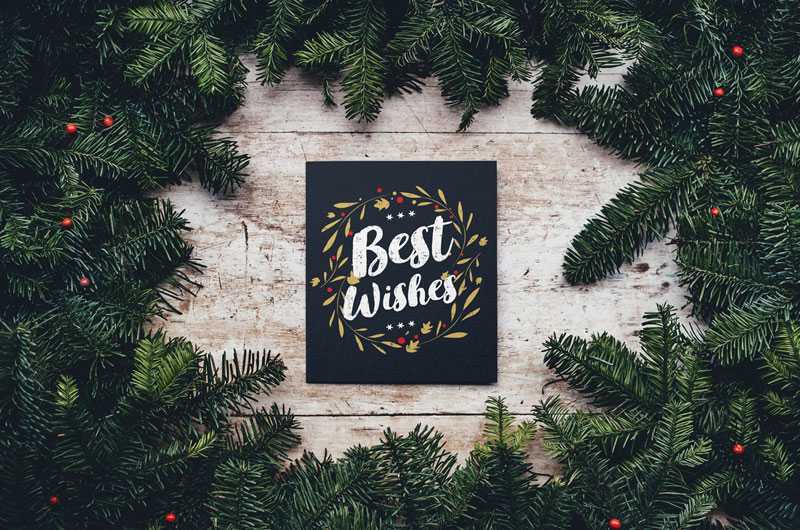 Free Christmas Card Mockup Scene PSD