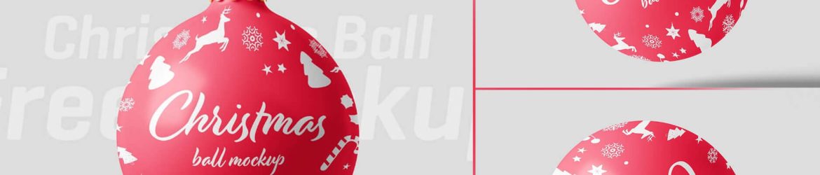 Free Christmas Decoration Bauble Mockup PSD Set