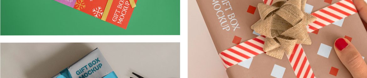Free Christmas Gift Box Mockups