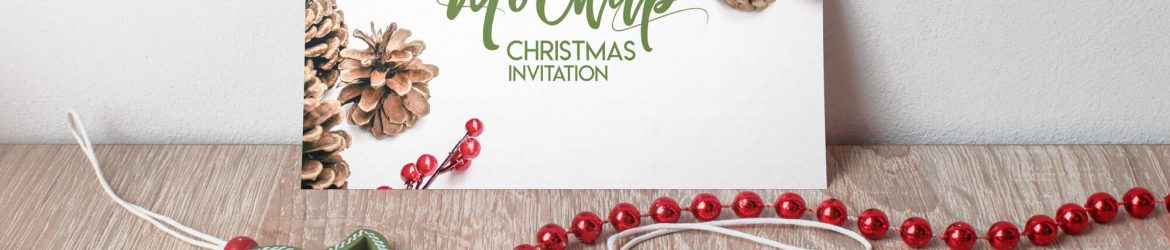 Free Christmas Invitation Card Mockup PSD
