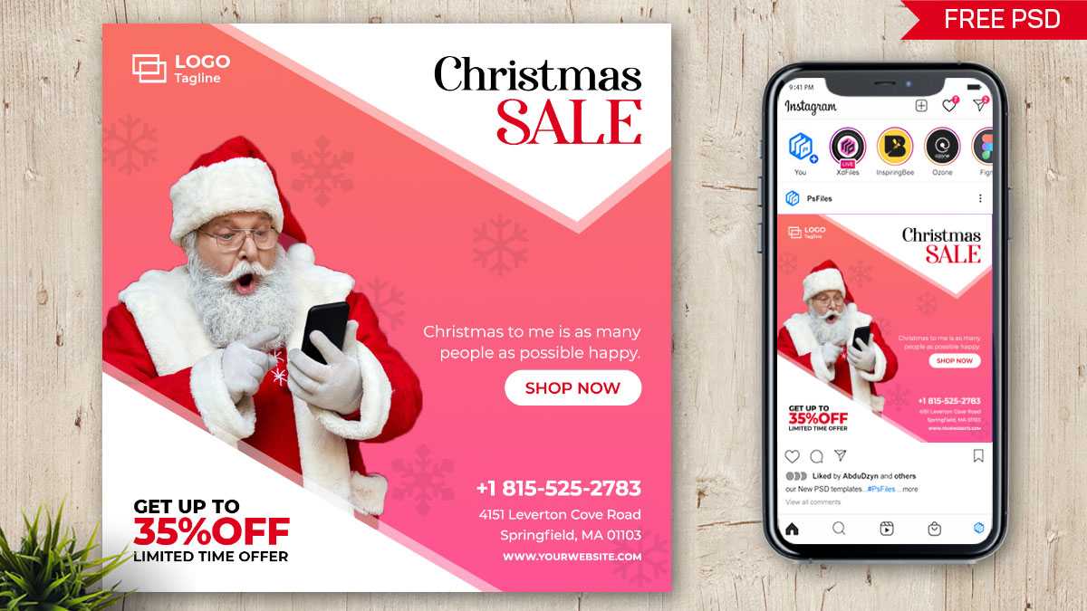 Free Christmas Limited Offer Social Post Design Template PSD