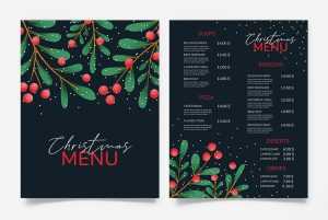 Free Christmas Menu Card Design PSD Template