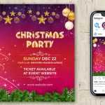 Free Christmas Party Social Media Post Design Template PSD
