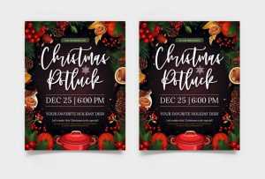 Free Christmas Potluck Flyer PSD Template
