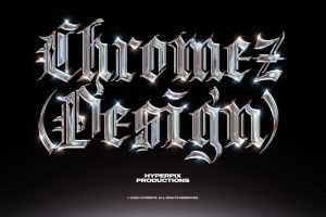 Free Chrome Text Effect PSD Vol.8