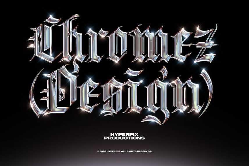 Free Chrome Text Effect PSD Vol.8