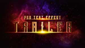 Free Cinematic Trailer Golden 3D Text Effect