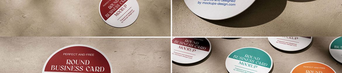 Free Circle Business Card Mockup PSD
