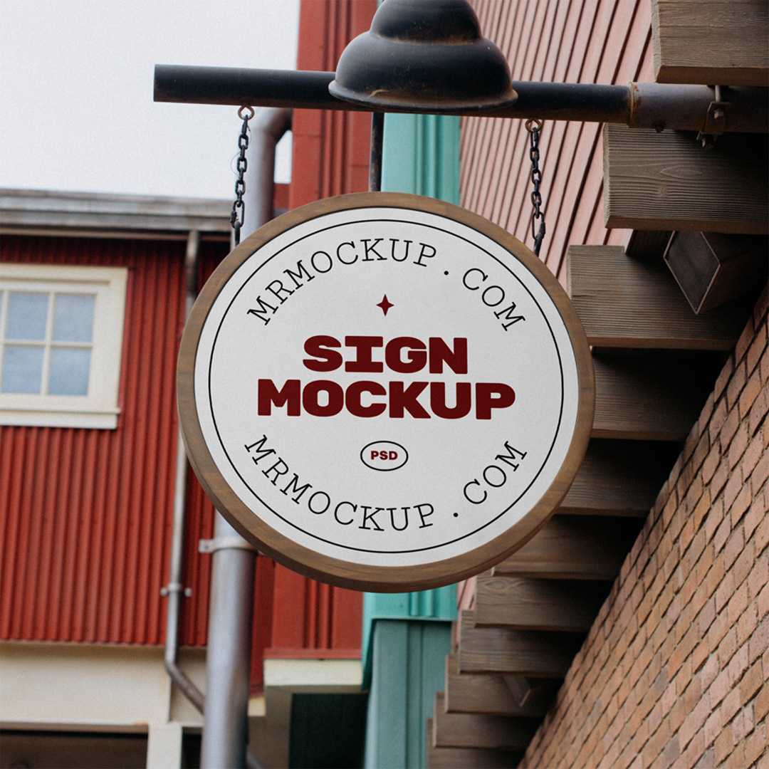 Free Circle Sign Mockup
