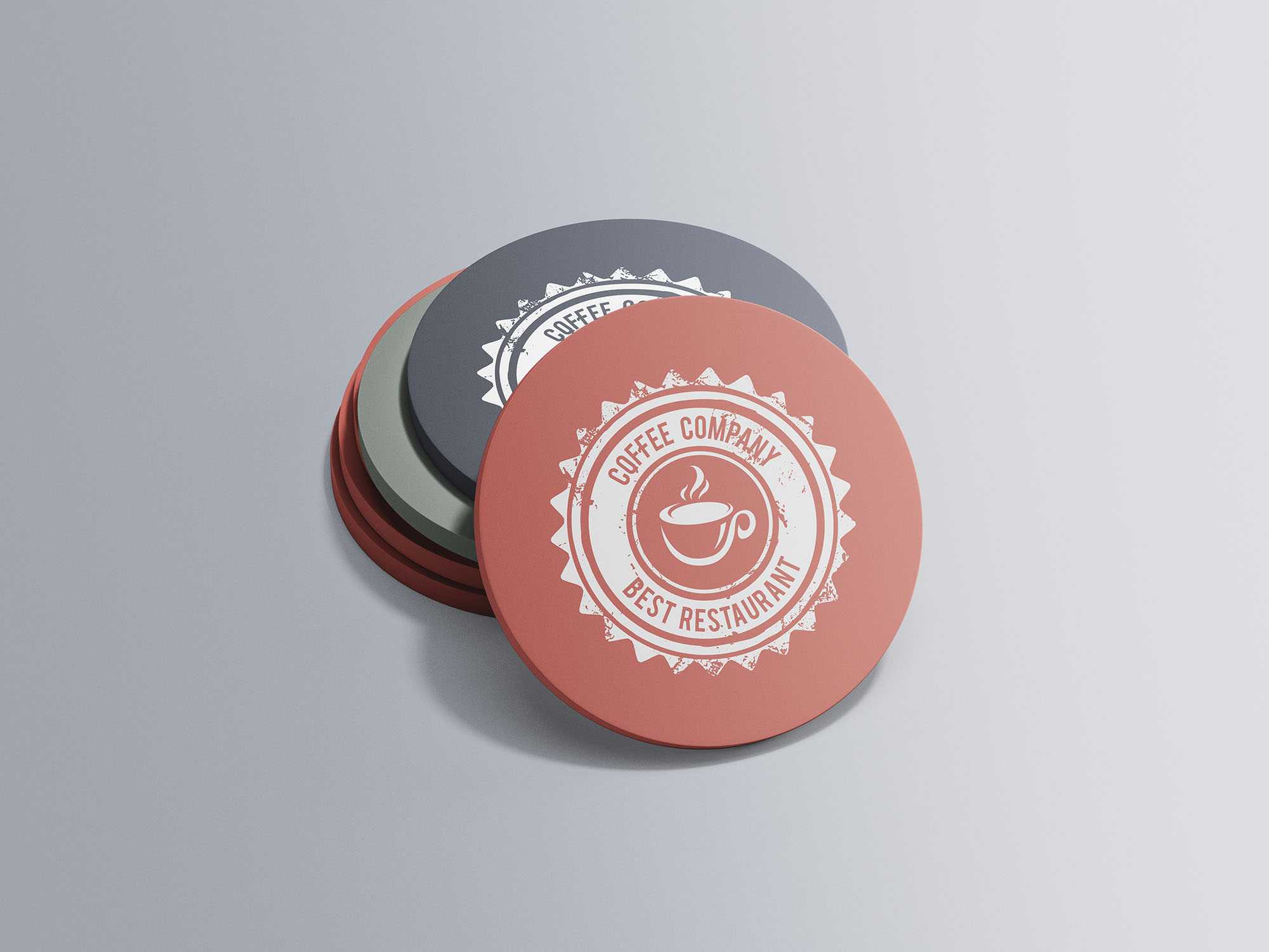 Free Circular Coaster Mockup PSD
