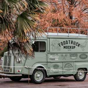 Free Citroen Foodtruck Mockup