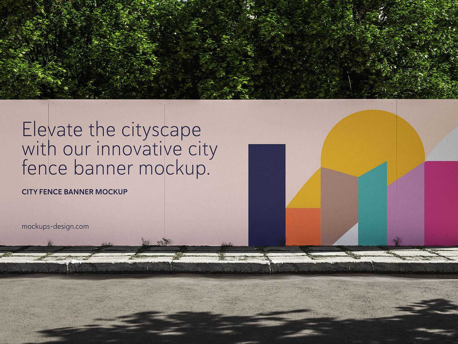 Free City Fence Hoarding Mockup PSD Set