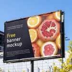 Free City Giant Ad Billboard Mockup PSD