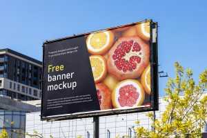 Free City Giant Ad Billboard Mockup PSD