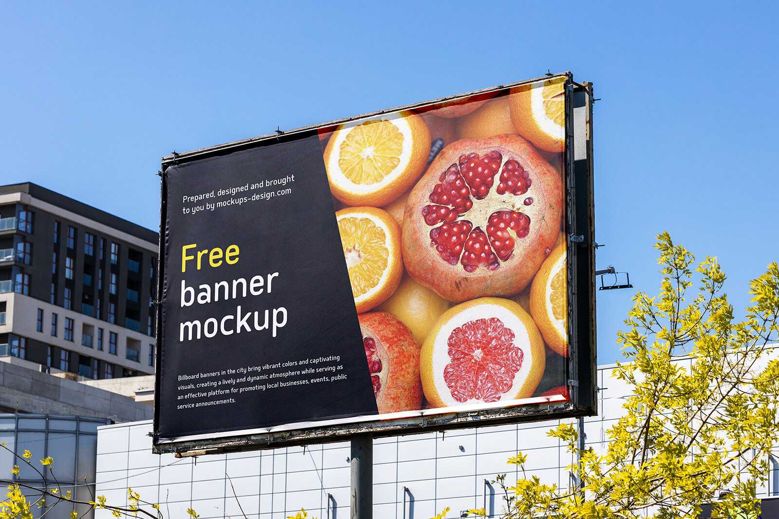 Free City Giant Ad Billboard Mockup PSD