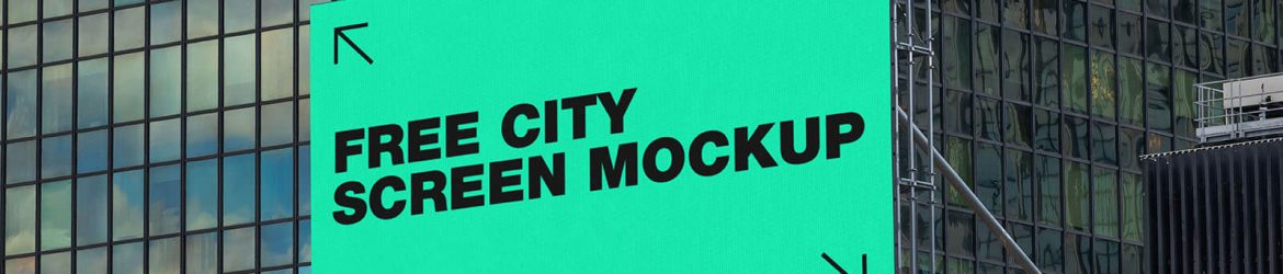 Free City Screen Billboard Mockup PSD