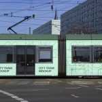 Free City Tram Mockup