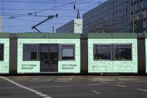 Free City Tram Mockup
