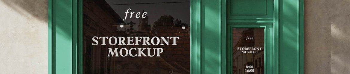 Free Classic Facade Storefront Mockup PSD Set