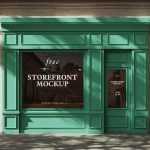 Free Classic Facade Storefront Mockup PSD Set