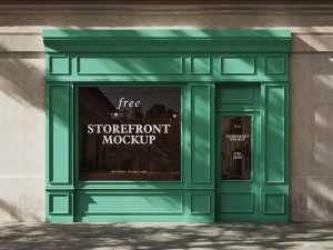 Free Classic Facade Storefront Mockup PSD Set