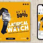 Free Classical Watch Product Instagram Post Design PSD Template