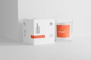 Free Clean Transparent Candle Glass Mockup