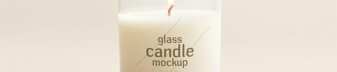 Free Clear Glass Candle Mockup