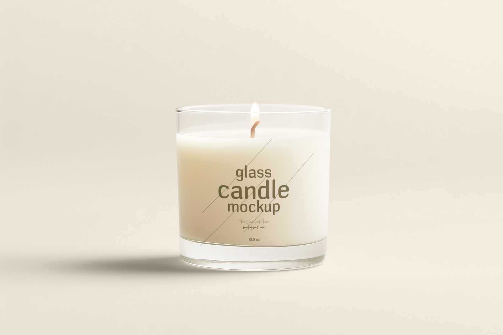 Free Clear Glass Candle Mockup