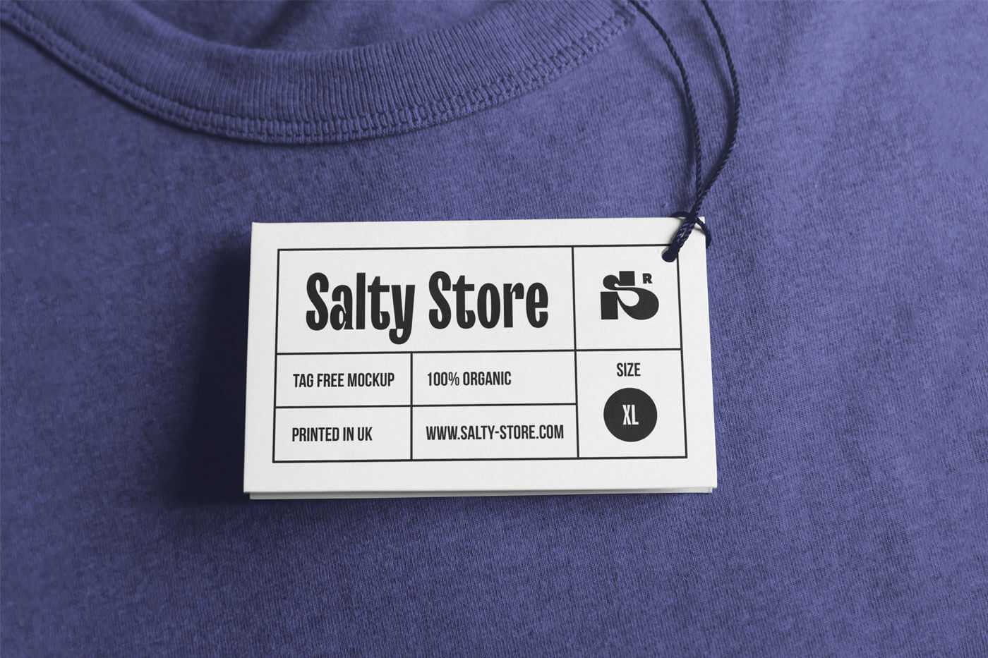 Free Clothing Label Tag Mockup Featuring on a Round Neck T-Shirt
