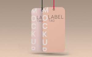 Free Clothing Labels Tags on Strings Mockup PSD