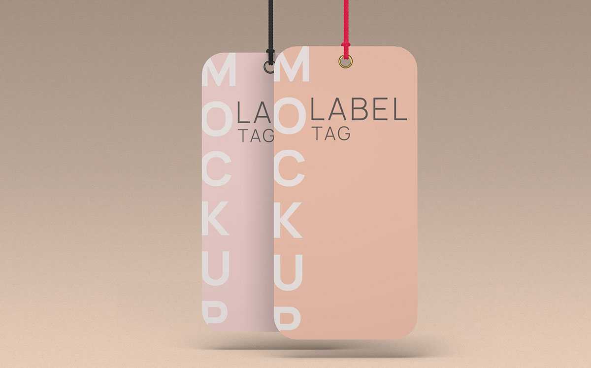 Free Clothing Labels Tags on Strings Mockup PSD