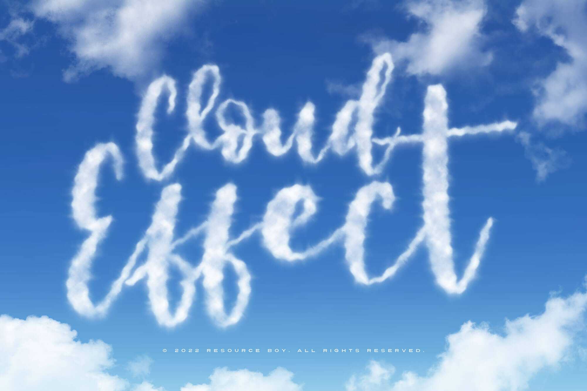 Free Cloud Text Effect Photoshop PSD