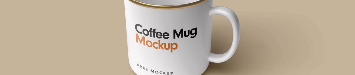 Free Coffee Cup - Enamel Mug Mockup PSD