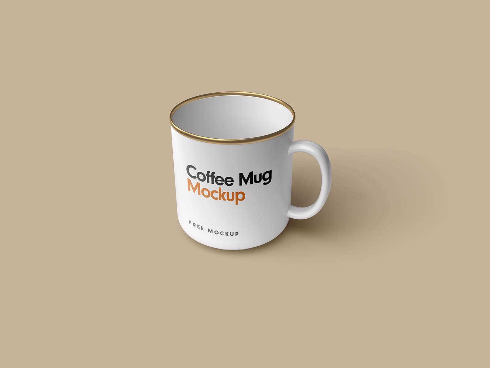 Free Coffee Cup - Enamel Mug Mockup PSD