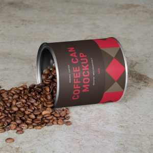 Free Coffee Packaging Can Mockup
