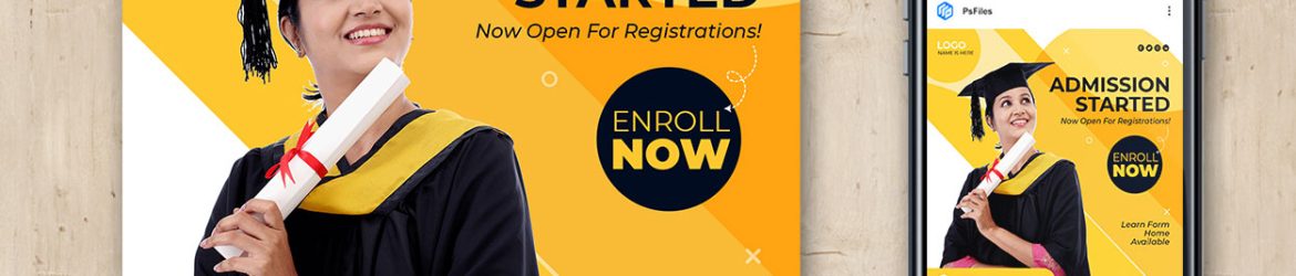 Free College Admission Instagram Post Design PSD Template Free College Admission Instagram Post Design PSD Template