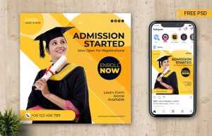 Free College Admission Instagram Post Design PSD Template
