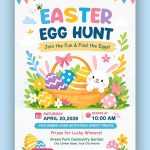 Free Colorful Easter Egg Hunt Party Flyer PSD Template – Kids Event A4 Design Download