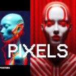 Free Colorful Pixels Poster Photo Effect PSD