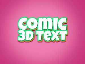 Free Comic 2D Text Effect PSD template