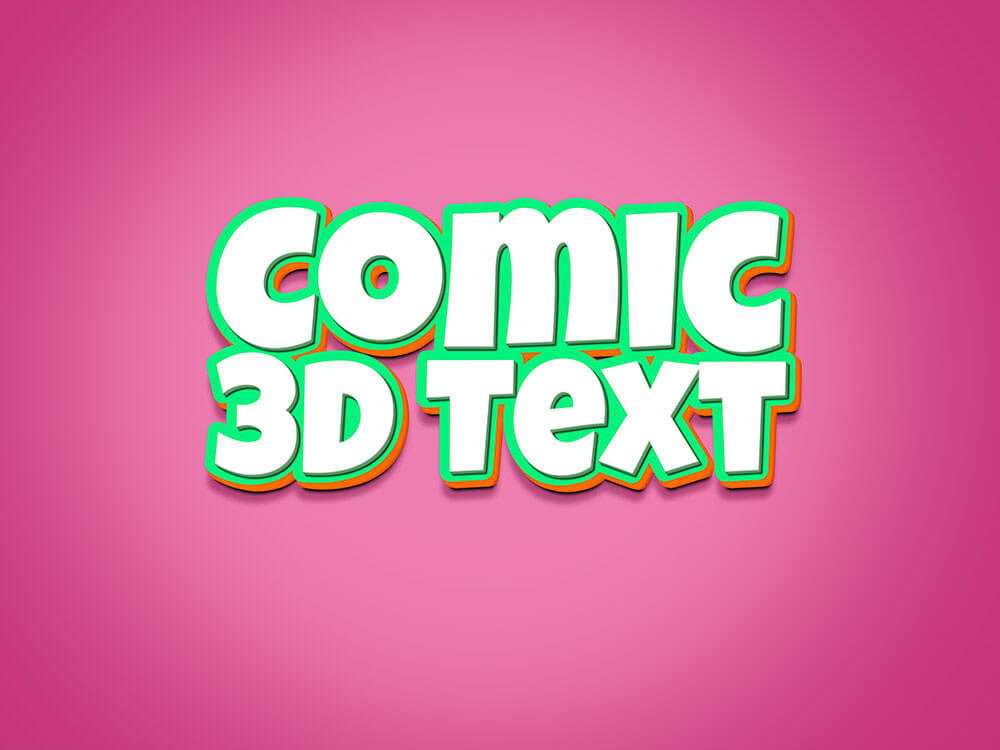 Free Comic 2D Text Effect PSD template