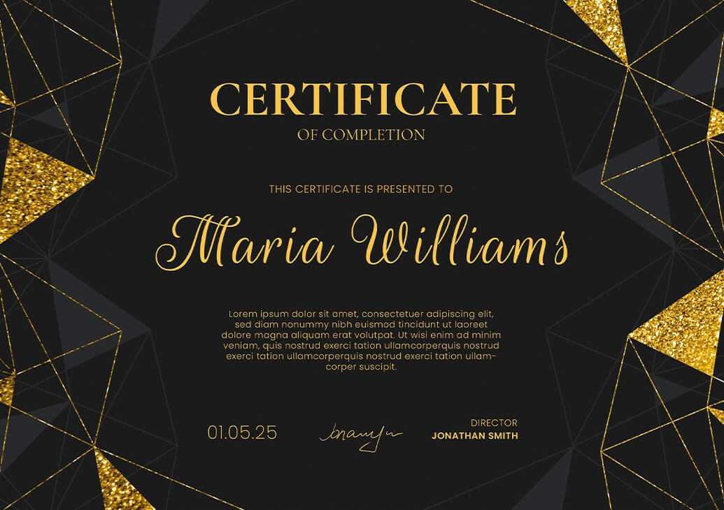 Free Completion Certificate Design PSD Template