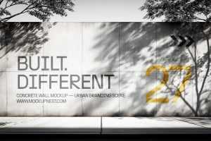 Free Concrete Wall Branding Mockup