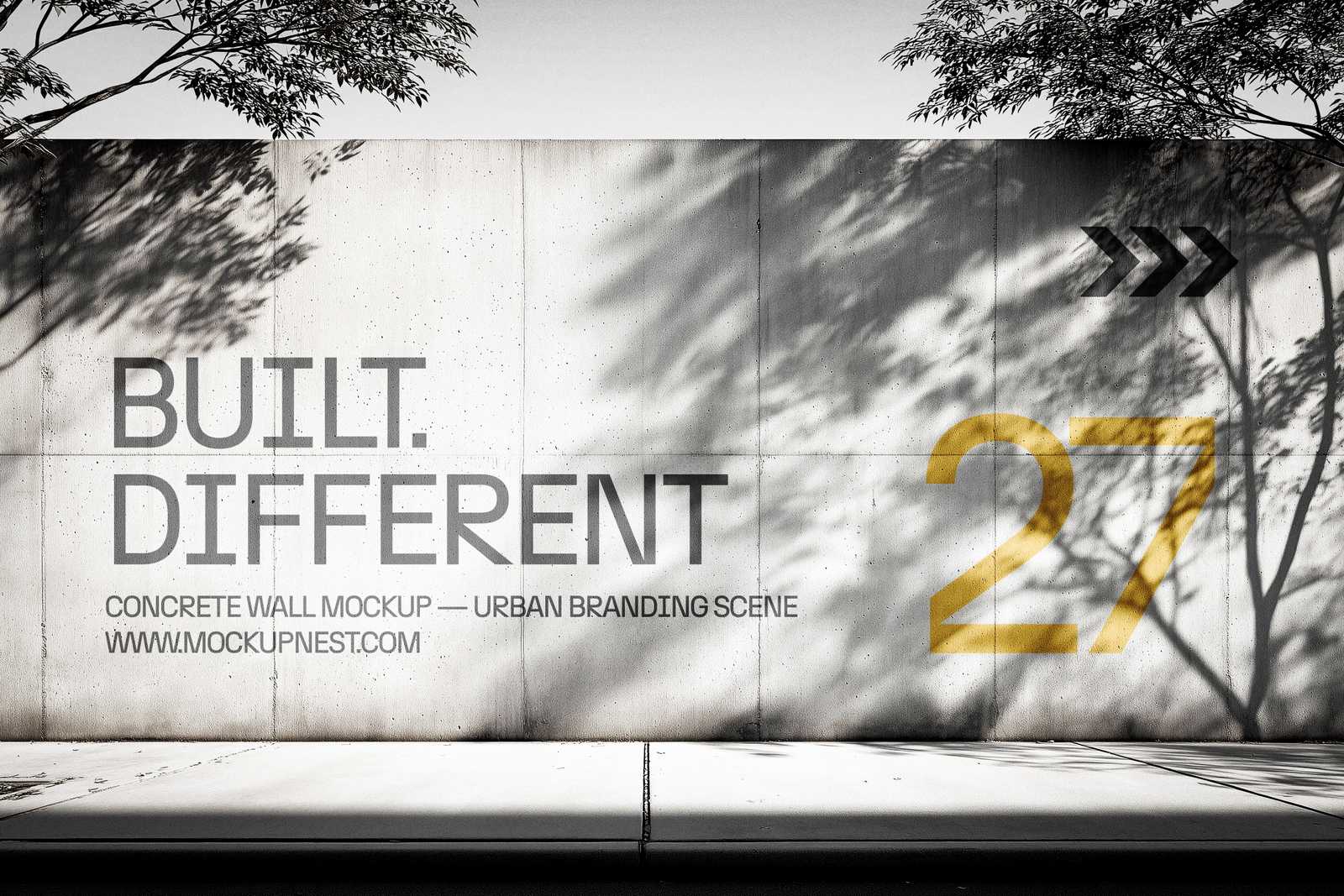 Free Concrete Wall Branding Mockup