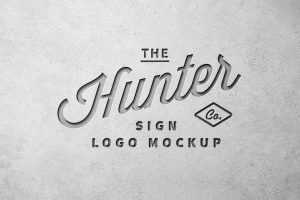Free Concrete Wall Logo Mockup PSD