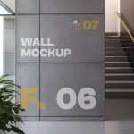 Free Concrete Wall on the Office Mockup